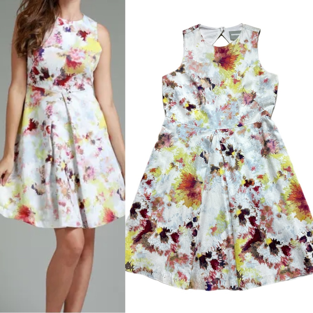 Hunter Bell Abstract Floral Print Fit & Flare Dress 14
